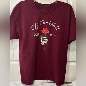 Vans Off The Wall Burgundy for Men’s Tshirt- Size Large